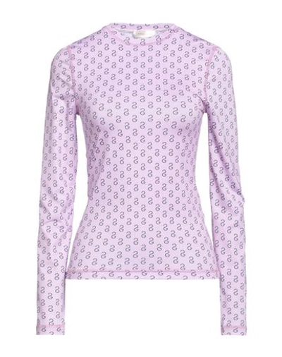 Shop Stine Goya Woman T-shirt Lilac Size M/l Polyester, Elastane In Purple