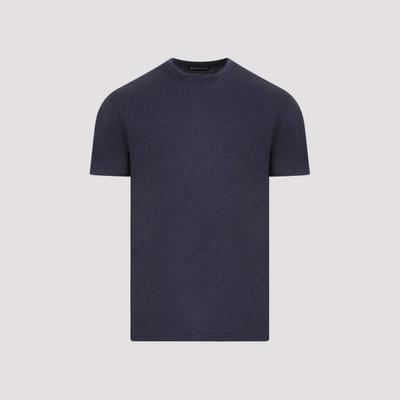 Shop Tom Ford Viscose Cotton T-shirt In Hb Dark Blue