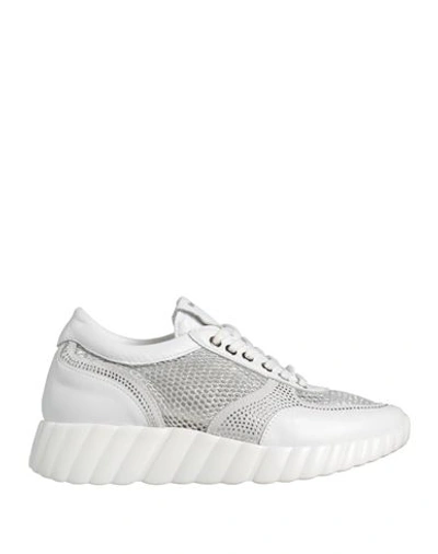 Shop Baldinini Woman Sneakers White Size 8 Leather, Textile Fibers