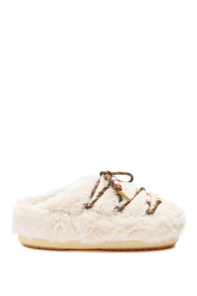 Shop Moon Boot Faux Fur Mules With Beads