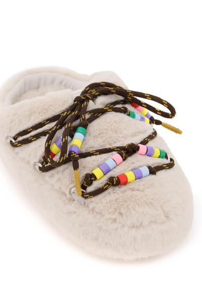 Shop Moon Boot Faux Fur Mules With Beads