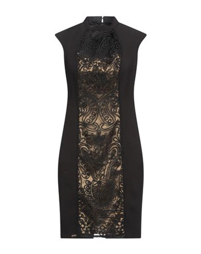 Shop W Les Femmes By Babylon Woman Mini Dress Black Size 10 Polyamide, Elastane