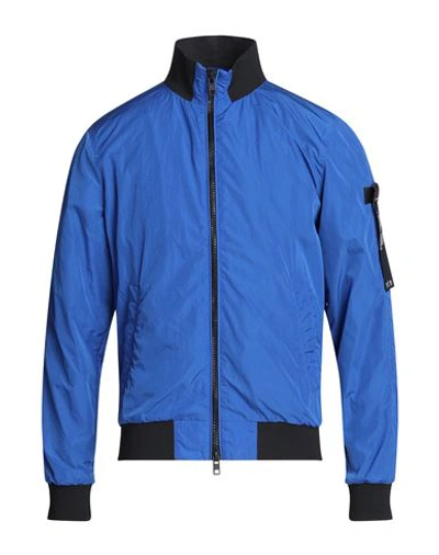 Shop Peuterey Man Jacket Blue Size Xxl Polyamide