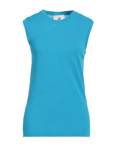 Shop Compagnia Italiana Woman Sweater Azure Size L Viscose, Polyester In Blue