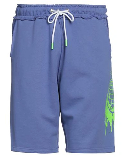 Pablic Man Shorts & Bermuda Shorts Purple Size Xl Cotton In Purple