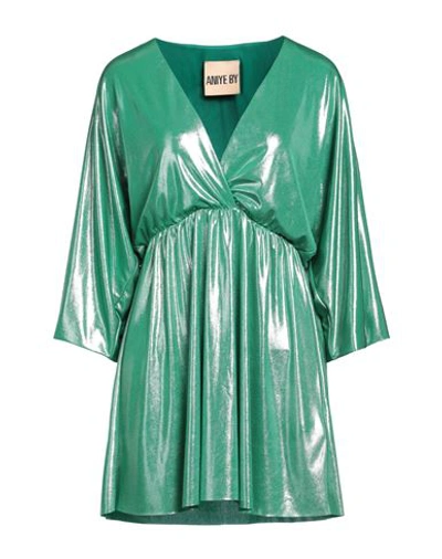 Aniye By Woman Mini Dress Green Size 8 Polyester, Elastane In Green