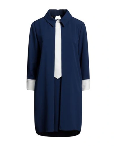 Shop Babylon Woman Mini Dress Blue Size 8 Polyester, Elastane