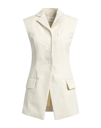 Shop Sportmax Woman Blazer Ivory Size 6 Cotton In White