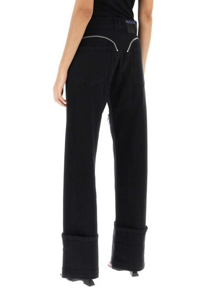 Shop Mugler Straight Jeans With Zippers