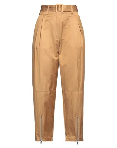Shop Pinko Woman Pants Camel Size 6 Cotton, Polyester In Beige