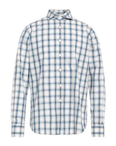 Shop Canali Man Shirt Azure Size M Cotton In Blue
