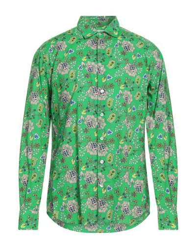 Shop Mc2 Saint Barth Man Shirt Green Size L Cotton