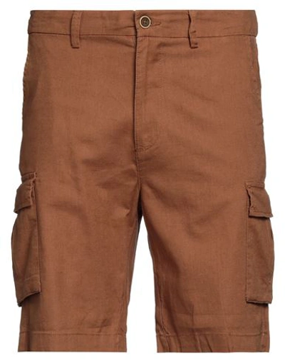 Shop Hamaki-ho Man Shorts & Bermuda Shorts Camel Size 32 Linen, Cotton In Beige