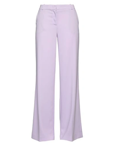 Shop Kiltie Woman Pants Lilac Size 4 Polyester, Elastane In Purple