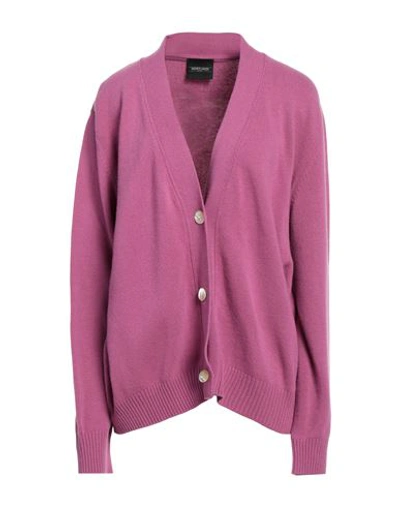 Shop Simonetta Ravizza Woman Cardigan Mauve Size M Wool, Cashmere In Purple