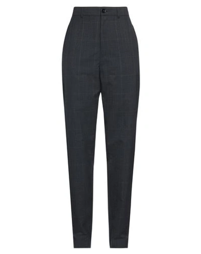 Lemaire Woman Pants Steel Grey Size 6 Wool In Grey