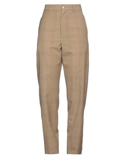 Shop Lemaire Woman Pants Sand Size 8 Wool In Beige