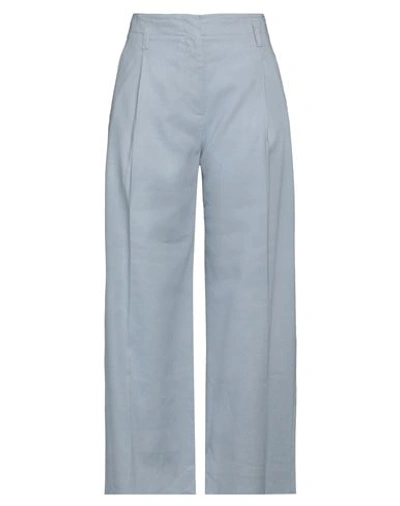 Shop Tela Woman Pants Light Blue Size 2 Linen, Viscose, Cotton, Elastane