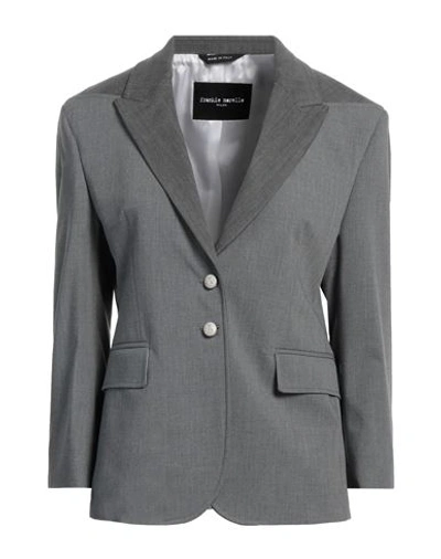Shop Frankie Morello Woman Blazer Grey Size 4 Polyester, Viscose, Elastane