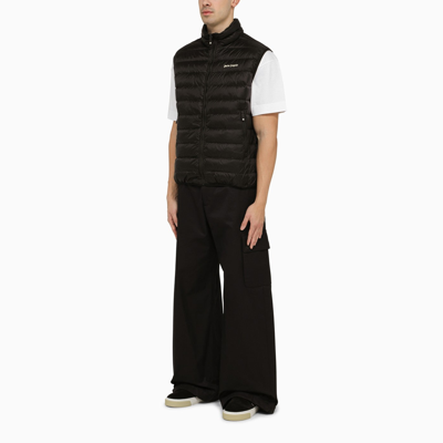 Shop Palm Angels Black Padded Nylon Waistcoat