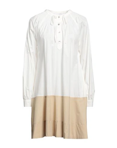 Shop Alpha Studio Woman Mini Dress White Size 6 Cotton, Elastane