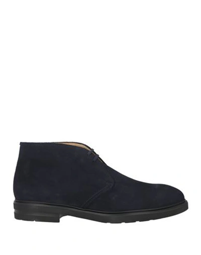 Shop Antica Cuoieria Man Ankle Boots Midnight Blue Size 13 Soft Leather