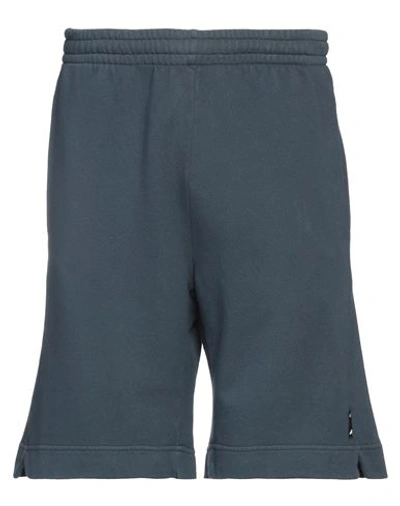 Shop Mauro Grifoni Grifoni Man Shorts & Bermuda Shorts Slate Blue Size Xl Cotton