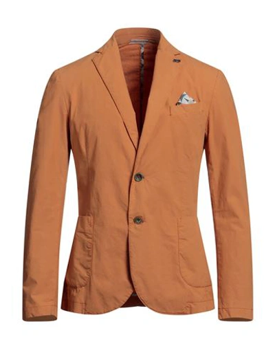 Shop Bob Man Blazer Apricot Size 38 Lyocell, Cotton, Elastane In Orange