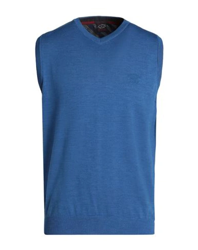 Paul & Shark Man Sweater Blue Size S Virgin Wool In Blue
