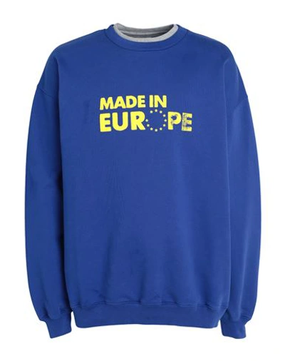 Shop Vetements Man Sweatshirt Navy Blue Size L Cotton, Polyester