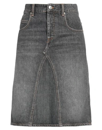 Shop Marant Etoile Marant Étoile Woman Denim Skirt Grey Size 8 Cotton