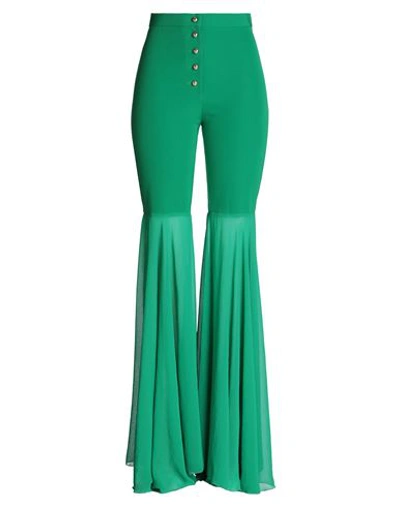 Shop Simona Corsellini Woman Pants Green Size 8 Polyester, Elastane