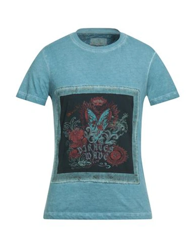 Shop Lost In Albion Man T-shirt Slate Blue Size M Cotton