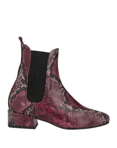 Shop Paolo Mattei Woman Ankle Boots Deep Purple Size 7 Soft Leather