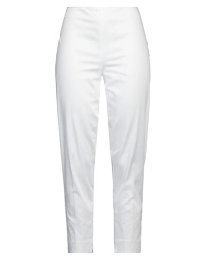 Shop Clips More Woman Pants White Size 6 Cotton, Elastane