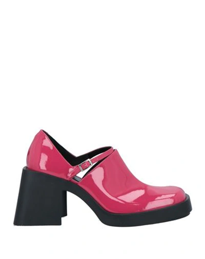 Shop Justine Clenquet Woman Pumps Magenta Size 6 Leather