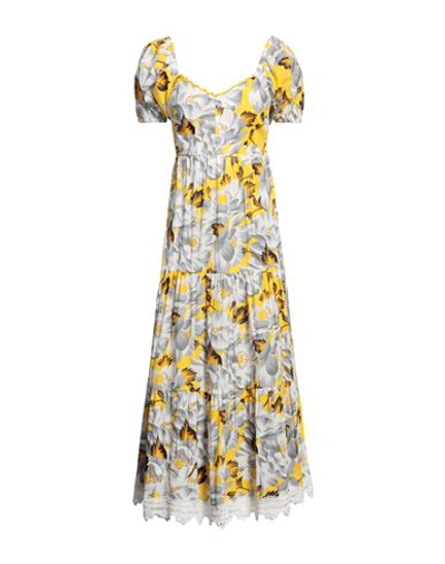 Connor & Blake Woman Maxi Dress Yellow Size S Cotton In Yellow