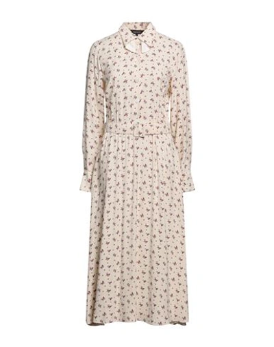 Shop Poustovit Woman Midi Dress Beige Size 4 Viscose