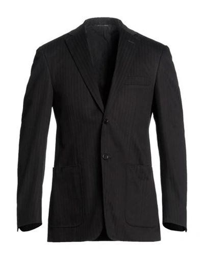 Shop Canali Man Blazer Black Size 38 Cotton