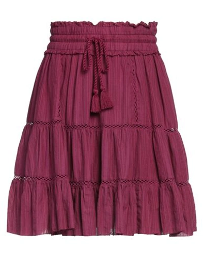 Shop Marant Etoile Marant Étoile Woman Mini Skirt Garnet Size 6 Cotton, Linen, Viscose In Red