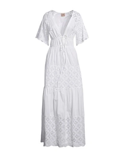 Shop Même Road Woman Maxi Dress White Size 6 Cotton