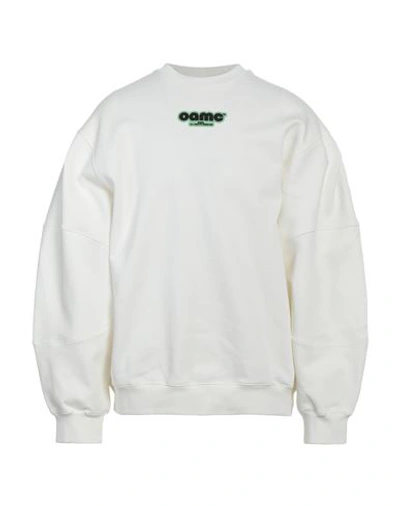 Shop Oamc Man Sweatshirt White Size M Organic Cotton, Elastane