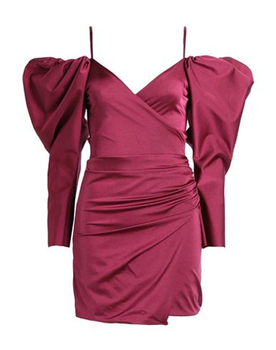 Shop Maygel Coronel Woman Mini Dress Garnet Size Onesize Polyamide, Elastane In Red