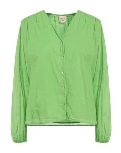 Shop Même Road Woman Shirt Green Size 4 Cotton
