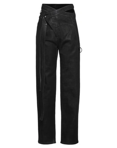Shop Ottolinger Woman Jeans Black Size L Cotton, Recycled Polyester, Recycled Cotton, Elastane