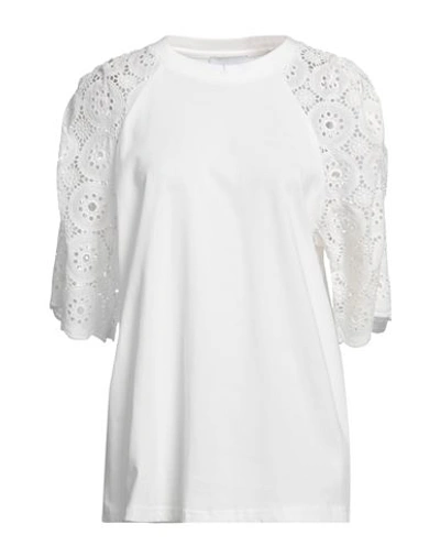 Shop Isabelle Blanche Paris Woman T-shirt White Size M Cotton