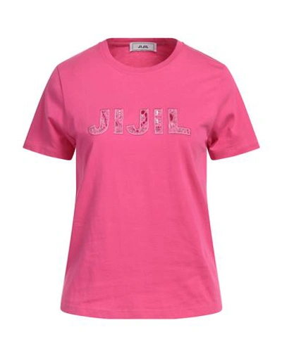 Shop Jijil Woman T-shirt Fuchsia Size 6 Cotton In Pink