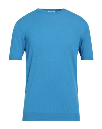 Shop Albas Man Sweater Azure Size 46 Cotton In Blue