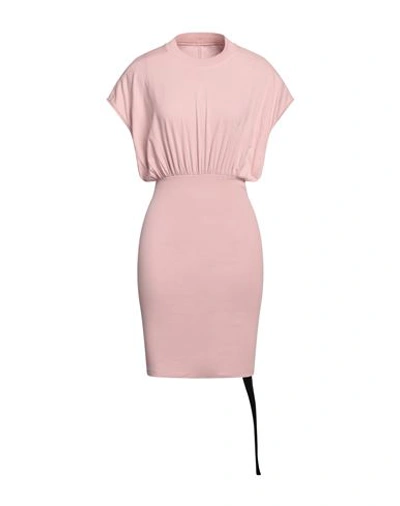 Shop Rick Owens Drkshdw Drkshdw By Rick Owens Woman Mini Dress Pink Size M Cotton