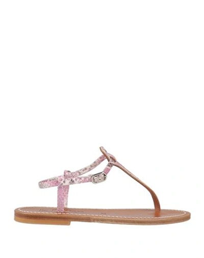 Kjacques K. Jacques St. Tropez Woman Thong Sandal Lilac Size 11 Textile Fibers In Purple